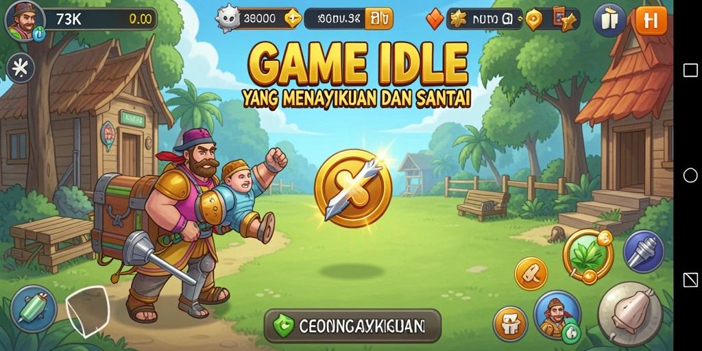 Tampilan menarik dari gameplay Idle 73K yang mengasyikkan.
