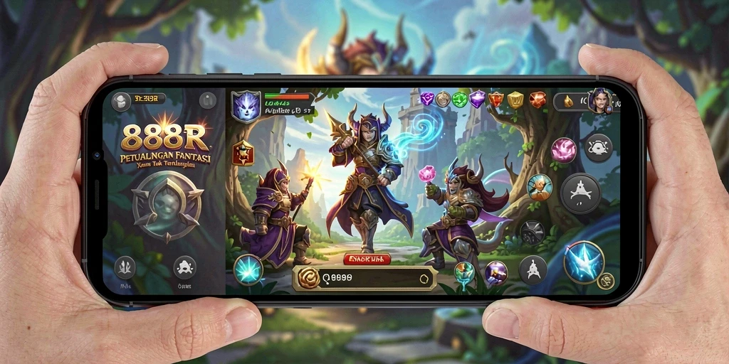 Tangkapan layar gameplay 888R menampilkan aksi seru dalam petualangan RPG.