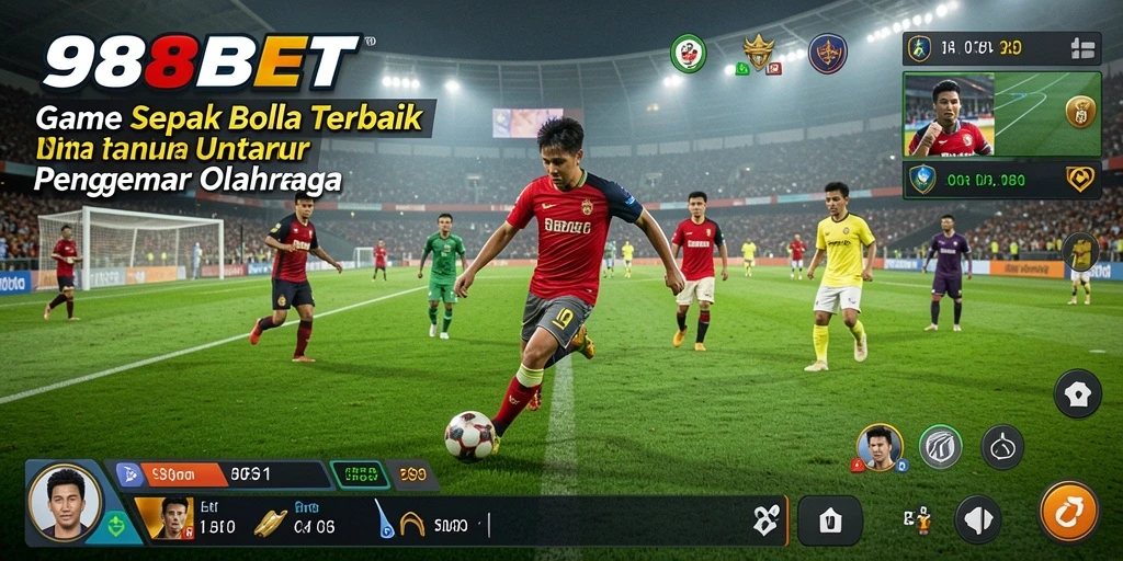 Tangkapan layar utama 988BET menampilkan momen seru dalam permainan sepak bola.