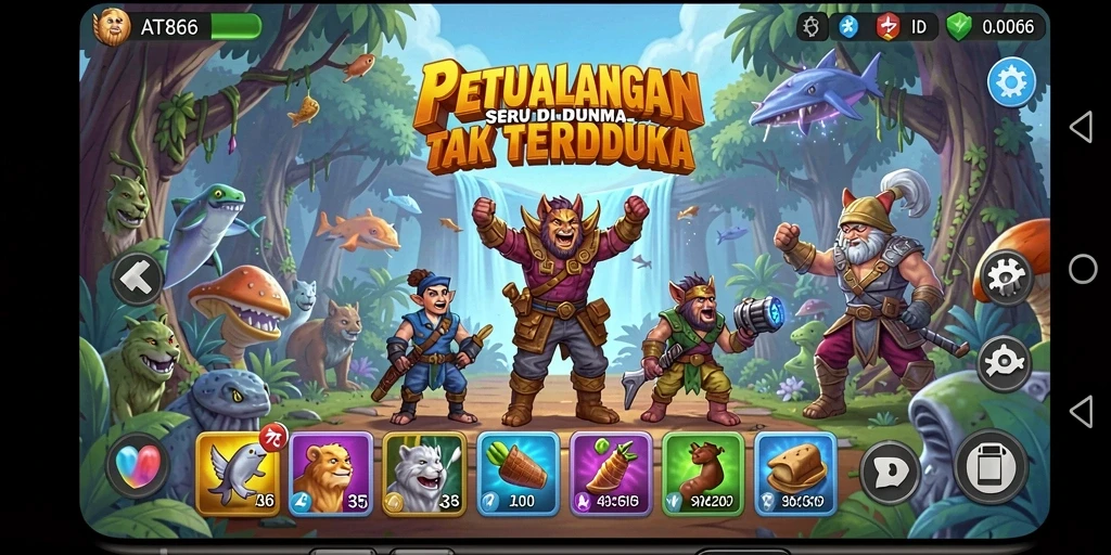 Screenshot gameplay AT866 yang menunjukkan aksi mendebarkan dalam sebuah petualangan.