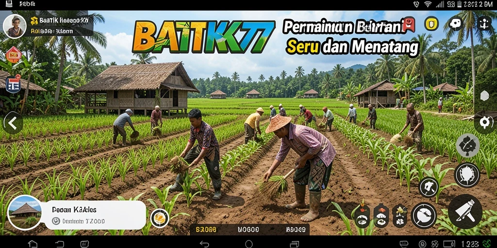 Tampilan gameplay seru saat bertani di BATIK77.