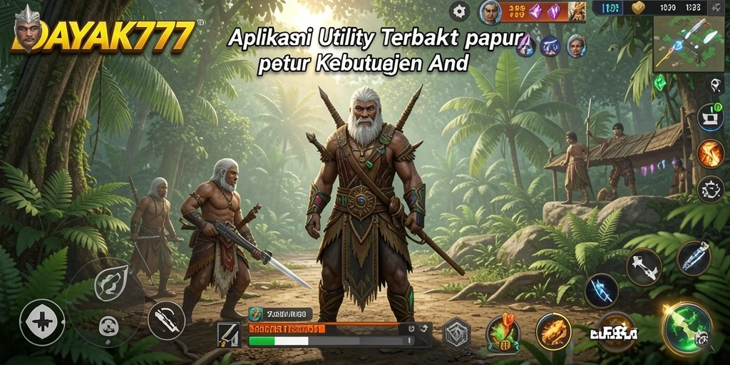 Tampilan utama DAYAK777 dengan fitur-fitur Utility yang mudah diakses.