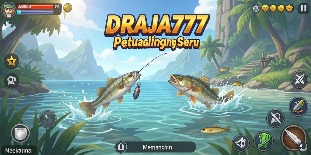 Gameplay DRAJA777 saat memancing di lokasi yang menakjubkan.