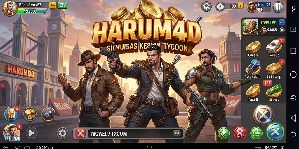 Tampilan menarik dari gameplay <strong>HARUM4D</strong> yang menghadirkan simulasi bisnis menarik.