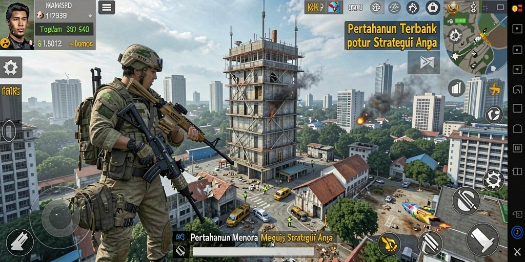 Tampilan menarik dari gameplay KAKRP yang penuh aksi Tower Defense.