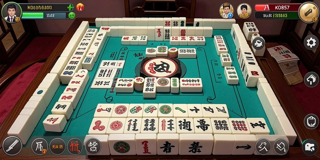Tampilan menarik gameplay Mahjong dalam KO857 dengan ubin yang indah.