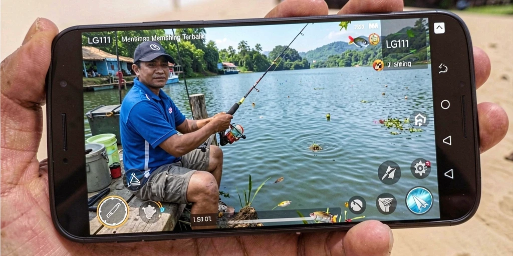 Tampilan screenshot LG111 menampilkan gameplay memancing yang menarik dan penuh warna.
