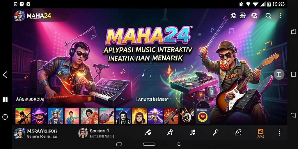 Tampilan gameplay MAHA24 yang menampilkan interaksi pengguna saat menikmati musik.