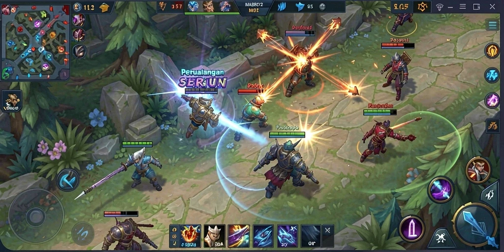 Screenshot <strong>MASBRO12</strong> menampilkan aksi seru dalam permainan MOBA.