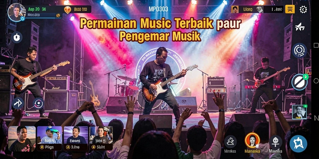 Tampilan gameplay MPO303 dengan berbagai lagu dan tantangan seru.