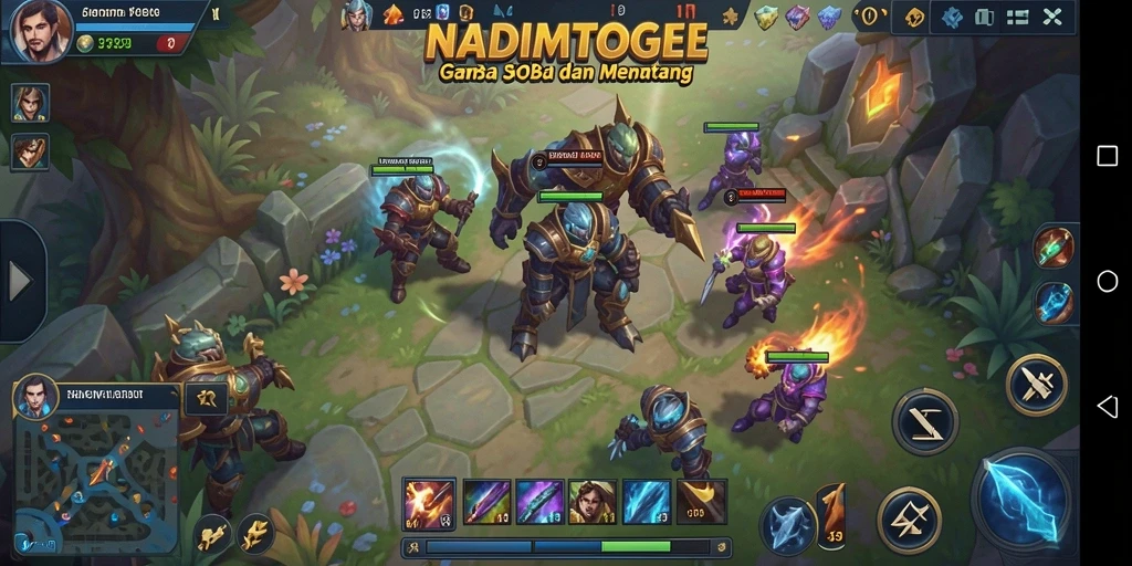 Tampilan mengesankan dari gameplay NADIMTOGEL dalam pertempuran MOBA.
