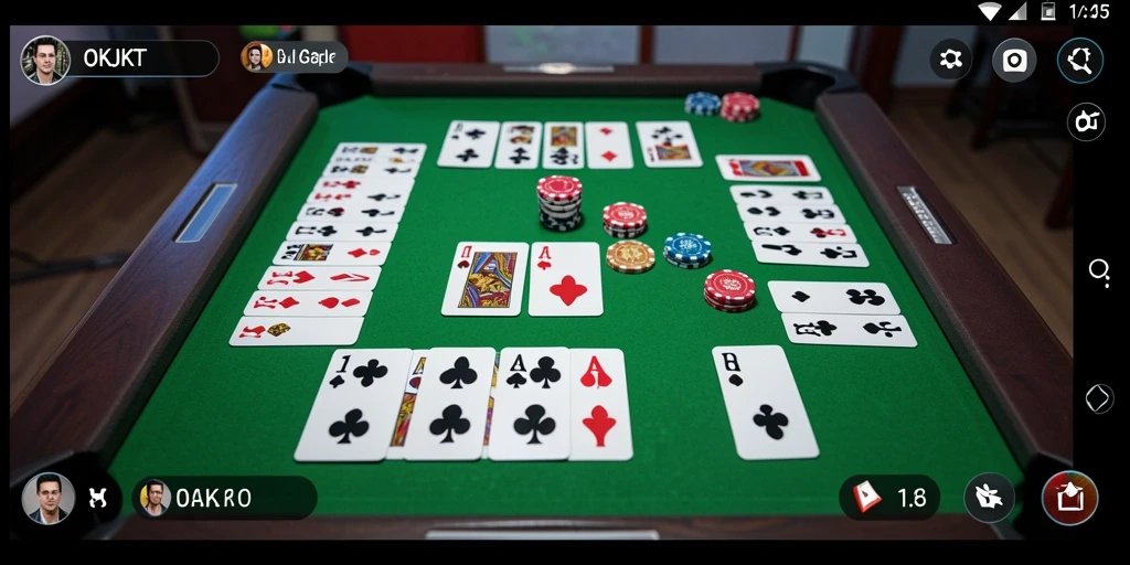 Tampilan gameplay seru dalam OKJKT saat bermain Gaple.