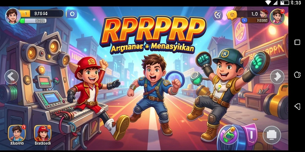 Screenshot RPRPRP menampilkan gameplay seru yang penuh warna.