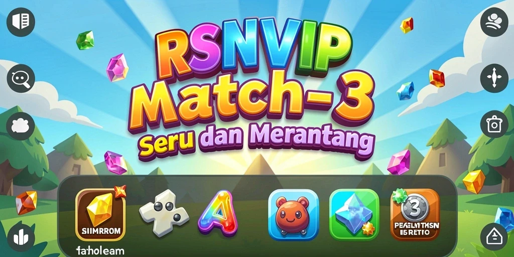 Tampilan gameplay RSNVIP dengan kombinasi warna cerah dan elemen menarik.