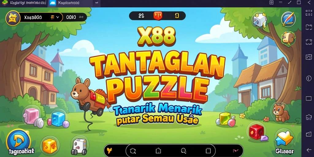Tampilan gameplay X88 dengan grafik puzzle yang menarik.